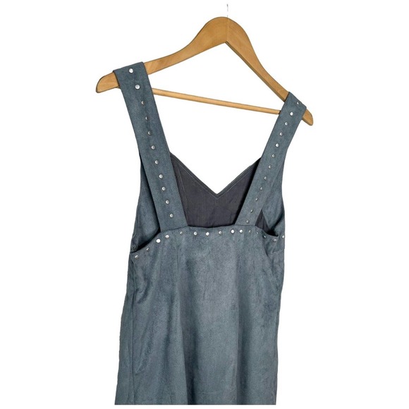 New Some Days Lovin Faux Suede Sleeveless Sweetheart Studded Dress Blue Small - Picture 5 of 16